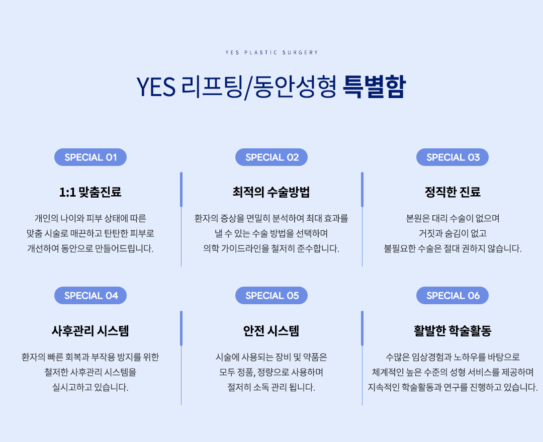 예스성형 리프팅의 특별함